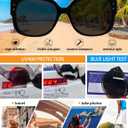 AEZUNI Trendy Reading Sunglasses Women Stylish Square Sun Readers UV Protection Glasses 1.0 1.5 2.0 2.5 3.0 3.5 (Not-bifocal
