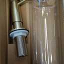 Brushed Gold Built in Dish Soap Dispenser for Kitchen Sink with 17 OZ PET Soap Bottle Refill from The Top, Under Counter Brass Pump Head Liquid Lotion Dispenser, Undermount Copper Pump Head
