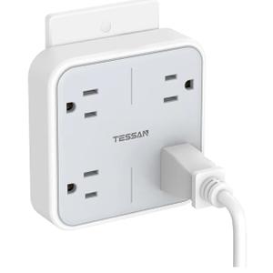 Multi Plug Outlet Splitter, TESSAN Widely Spaced Outlet Extender with 4 AC, Wall Plug Expander Surge Protector for Home, Office, Dorm Essentials