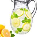 Amazing Abby - Bubbly - Plastic Pitcher (64 oz, 2 Quart), Clear Water Pitcher with Lid, Fridge Jug, BPA-Free, Shatter-Proof, Great for Iced Tea, Sangria, Lemonade, Juice, Milk, and More