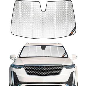 Pigenius Windshield Sun Shade for Cadillac XT6 2020-2025. Reflective Aluminum Film Front Window Sunshade - BLAZBLOCK