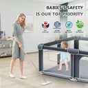 G TALECO GEAR Foldable Playpen for Babies and Toddlers, 50"x50" Portable Play Yard with Mat, Kids Collapsible Play Pen with Sturdy Metal Frame & Mesh Walls, Indoor & Outdoor Baby Fence Play Area