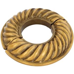 Renovators Supply Manufacturing Aluminum Escutcheon Plate 3.13" OD Escutcheon 1" IPS Antique Gold Finish Radiator Flange (Gold Le Cruller)