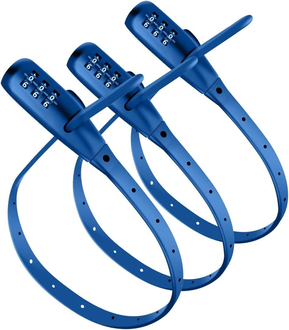 Refrigerator Lock, Upgraded 3 Digit Fridge Lock for French-door Refrigerators, Suitable for Cabinets, Kids' Bikes, Helmets, Gates Easy to Set and Use 3-Pack,Blue