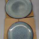 AmorArc Ceramic Dinnerware Sets for 4, 12 Pieces Handpainted Plates and Bowls Set, Scratch Resistant Stoneware Dishes Set, Dishwasher & Microwave Safe, Ceylon Blue