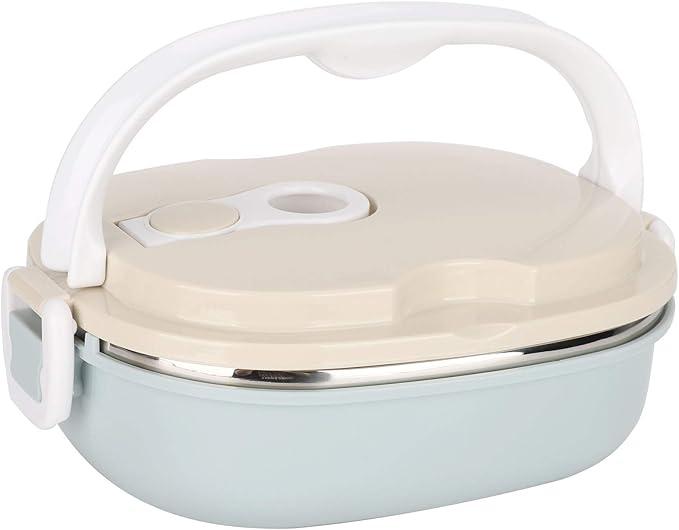 Niiyen Lunch Box 900ml 1 Layer Hot Food Lunch Containers Portable Lunchbox Stackable 304 Stainless Steel Adult Bento Lunch Box Cold Food Storage Bowl for School Office Outdoor Travel