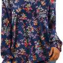 YESNO Women Christmas Sweater Graphic Printed Oversized Pullover Sweaters Casual Loose Knit Tops S01, L, Floral