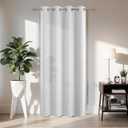 Joydeco Blackout Door Curtain for Doorway Privacy 84 Inches Long, Grommet Closet Curtain for Open Closet, Room Divider for Bedroom Living Room (Greyish White 52Wx84L, 1 Panel)