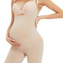Women's Maternity Bodysuit Pregnancy Shapewear Bump Support Shorts Seamless Adjustable Straps Romper Jumpsuit (X-Large, Nude)