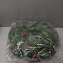 9ft Christmas Garland with Snow, Pinecones, Red Berry,50 Battery Operated Soft White LED Lights with Timer,Artificial Holiday Decoration Door Outdoor