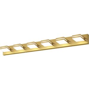 SineRise LED Modern Bathroom Vanity Light Fixtures (6-Light, 48-Inch, Dimmable), Brass Modern Acrylic Bathroom Wall Lighting Fixtures Over Mirror (Cool White 6000K)