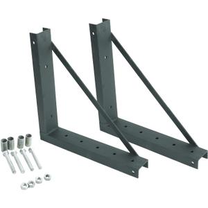 Underbody Truck Tool Box Mounting Brackets Kit, Welded Formed Steel Mounting Brackets with Screws Spacers and Sleeves Bolts for Underbody Truck Bed Tool Box, 17.7X 17.7 Inch, Set of 2