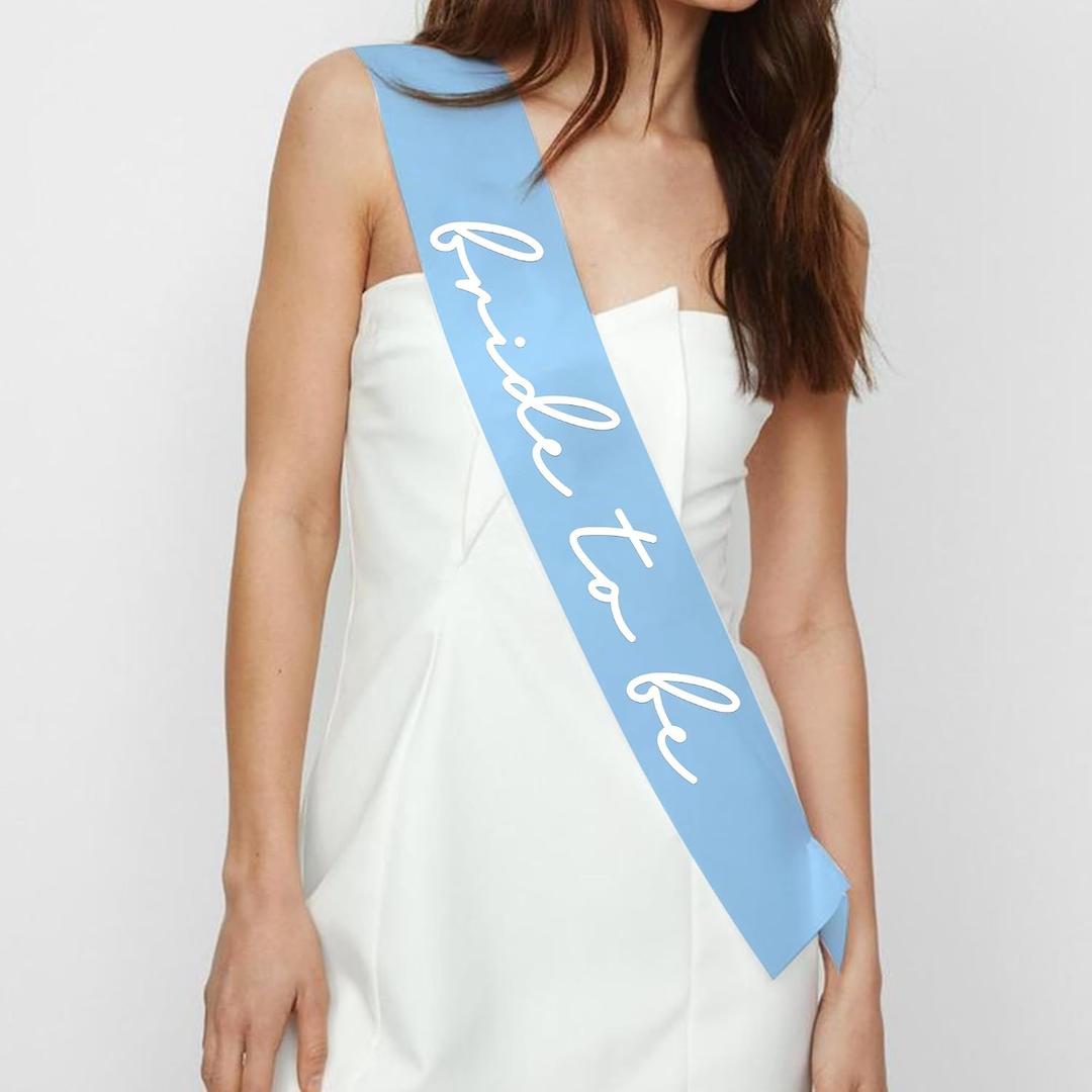 2 x LADY&HOME Bride To Be Sash, Blue Bride Sash for Bridal Shower, Bachelorette Party Favors Decorations Accessories, Something Blue Gift