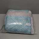 Cottolester Teal Quilt Set Full Size,Striped Plaid Bedspread,Blue Boho Bedding Set Soft Microfiber Quilt for Teens Boys Adults 78"x90"