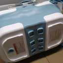 Collapsible Baby Bathtub for Newborns with Thermometer and Soft Floating Cushion Portable and Foldable Travel Baby Bath Tub for Infants to Toddler 0-36 Month (Blue)