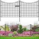 YITAHOME 5 Panels 36"(L)39"(H) Decorative Garden Fence Including 1 Gate Fence, Metal No Dig Fence for Dogs, Rustproof Garden Animal Barrier Fencing for Yard