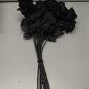 Laelfe 12 PCS Artificial Flowers Black Roses, Fake Silk Flower Long Stem Artificial Rose for Home Wedding Party Decorations(Black Halloween)