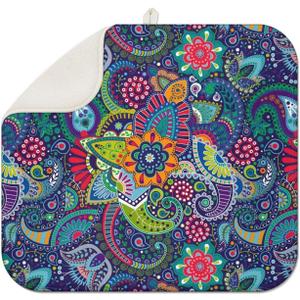 Dish Drying Mat for Kitchen Counter Absorbent Reversible Microfiber Drying Mats Pad for Countertops Extra Large 16"x18"