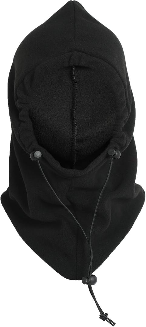 Heat Logic Sherpa Fleece Balaclava and Trapper Hat for Men, Warm Winter Face Mask for Adult, Face Cover Winter Hat (Black)