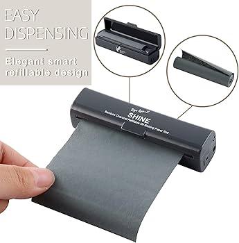 Natural Oil Blotting Paper Roll, Refillable Compact Dispenser No Shine Sheets, Absorb Excess Shine on Face or Scalp Instantly, Men and Women Facial Skin Care or Make Up Must Have (Bamboo Charcoal)
