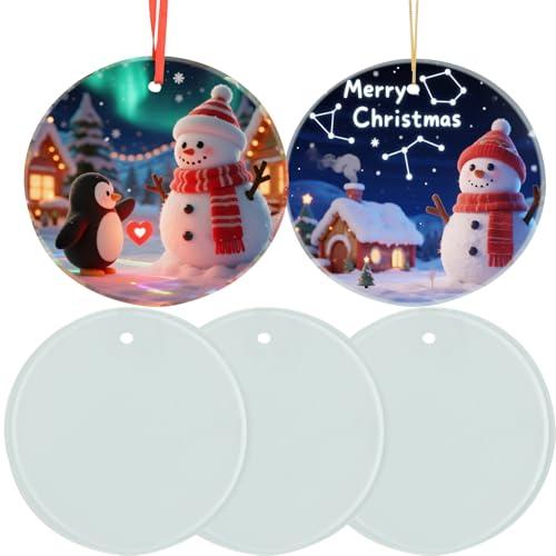 Sublimation Ornament Blanks 30 PCS 4 Inch Temperated Glass Christmas Decoration