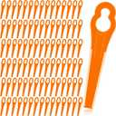 Honoson 100 Pieces Plastic Trimmer Blades Replacement Mowing Grass Wacker Nylon Blades Compatible with Polycut 2-2 3-2 FSA 45 57 FSE 52 (Orange)