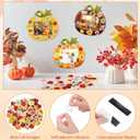 Fovths 24 Pack Fall DIY Foam Picture Frames Craft Kit Thanksgiving Autumn Pumpkin Photo Frame Ornaments with 300 Stickers for Thanksgiving Gifts Holiday Home Party Activities