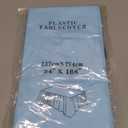 3Pcs Light Blue Tablecloths,Disposable Plastic Tablecloth,Waterproof Baby Blue Rectangle Table Cover for Graduation Birthdays Weddings Anniversary Party Decorations,54 x 108 Inch
