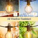 Zuske Outdoor String Lights, 25FT Patio Lights with 13 Shatterproof G40 Globe Bulb(1 Spare), Waterproof Connectable Dimmable LED Hanging String Lights for Outside Backyard Porch Balcony, 2700K