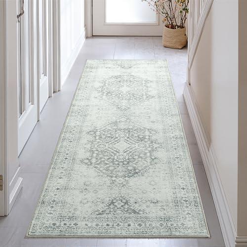 chunsemeiju 2x6 Area Rug,Boho Vintage Oriental Washable Rugs,Collapsible Area Rug for Bedroom, Entryway, Kitchen, Bathroom
