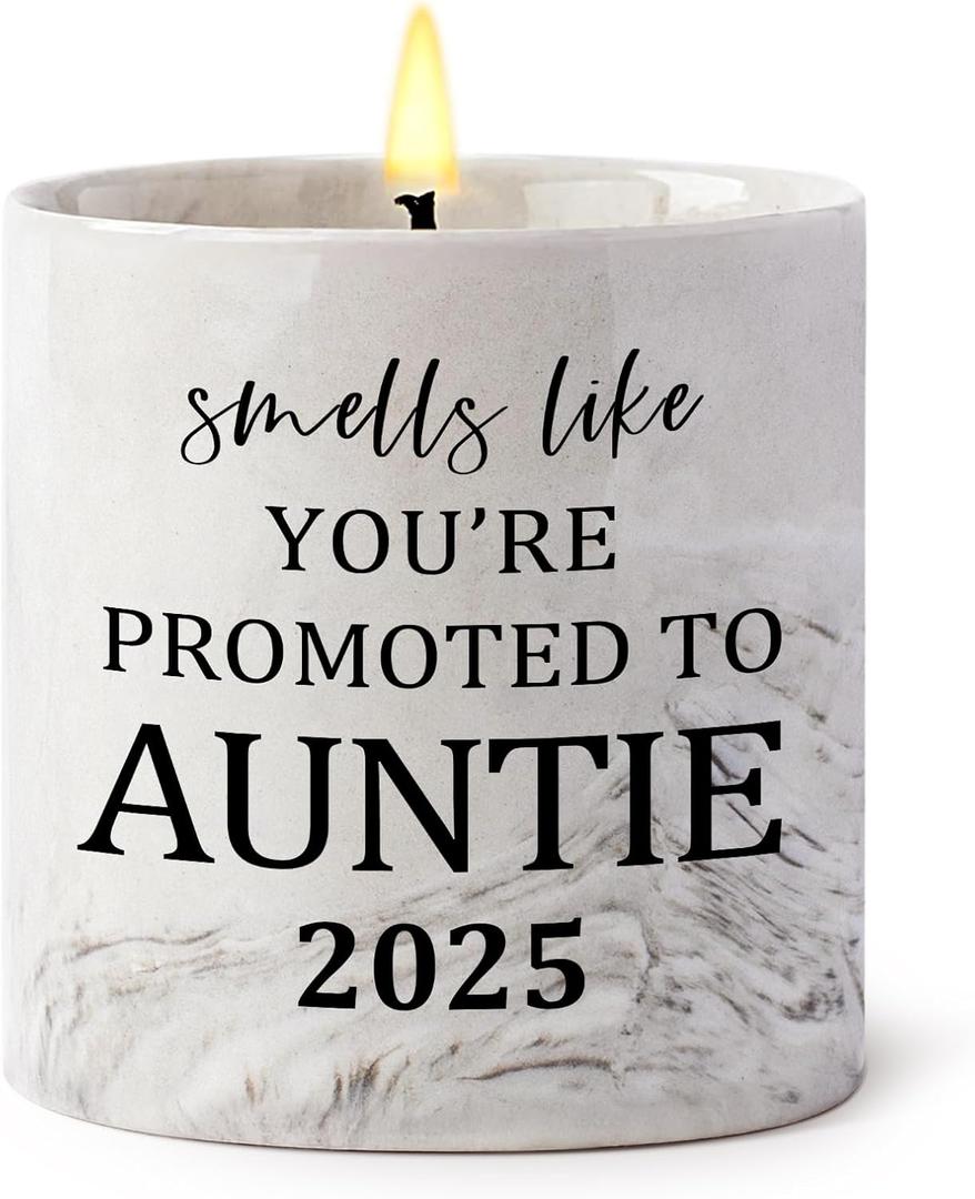 2 x FreeJac Pregnancy Announcement for Aunt Candle Gifts Promoted To Aunt, Auntie To Be, New Aunt, First Time Aunt, You're Going To Be An Auntie Gift Baby Announcement, Baby Shower Return Gifts for Auntie