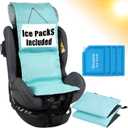 Baby Car Seat Cooling Pad with 4 Ice Packs 20% Longer Coverage Baby Carseat Cooler Cooling for Car Seat Belts Summer Essential