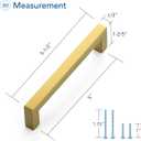 Ravinte 10 Pack Squre Cabinet Pulls 5 Inch Brushed Brass Kitchen Cabinet Handles Gold Kitchen Hardware for Cabinet Gold Drawer Pulls Square Cabinet Pulls Drawer Handles Come with Screwdriver