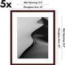Americanflat 16x20 Picture Frame with Polished Plexiglass - Set of 5 - Use as 12x16 Frame with Mat or Display 16x20 Photo Without Mat - Galleria Collection - Picture Frames for Wall Display - Mahogany