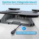 CYBERSTATION Starlink Gen 3 Magnetic Mount, 440LBS Suction Force Starlinks Standard Mount for Starlink Gen 3, Lockable 8 Windproof Tilt, Drill-Free Flat Mounts for Car/RV/Roof/Boat, Aluminum Alloy