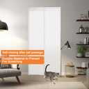 EVA Insulated Door Curtain Magnetic Screen Door Frosted Privacy Door Screen with Full Magnets Easy Install Screen Size 34x82 inch Fit Door Size 32x80 inch (White)