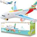 Kidsthrill Airplane Toy with Bump & Go, Flashing Lights & Sounds - For Boys & Girls Age 3-12