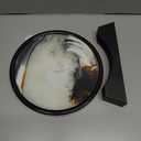 Herecanli Moving Sand Art Picture - 3D Quicksand Painting Decor - Round Glass 3D Deep Sea Sandscape - Relaxing Decoration for Home,Office,Desk,Mantle,Bookshelf,Room- (Black, 7 in)