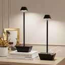 Modern Cordless Table Lamps Set of 2,Rechargeable Battery Operated Lamp for Bedroom,Restaurant,Dining Room,Restaurant,Outdoor,Camping,Coffee Shop,Night Light(Black)
