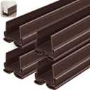 Yaocom 4 Strip 32 Inch Vinyl U Shape Door Bottom Seal, Slide on Weatherstrip Interior Door Bottom to Block Light and Reduce Noise Fits 32 x 1-3/8 Doors, Fills 1/2 1-1/2 Gaps(Brown)