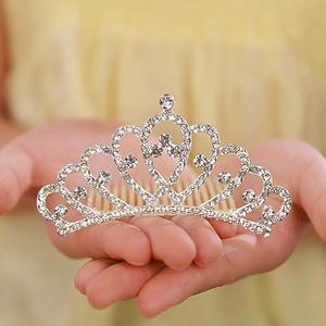 JWICOS Mini Princess Comb Silver Crystal Rhinestone Hair Accessory Comb Headband Decorations for Women and Girls