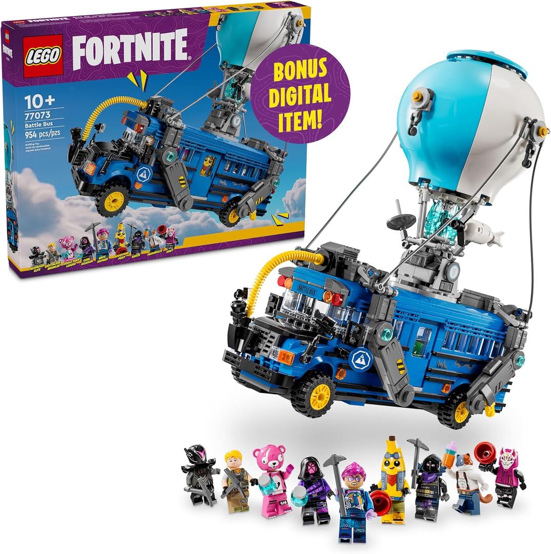 LEGO Fortnite Battle Bus Building Toy - Collectible Fortnite Toy for Kids, Boys & Girls, Ages 10+ - Pretend Play Set with 9 Minifigures from Video Game - Gift for Birthdays - 77073