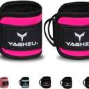 Ankle Straps for Cable Machines Women - Adjustable Gym Ankle Strap for Cable Machine, Neoprene Padded Cable Straps, Durable Leg Strap with Cable Cuff, Glute Kickback Ankle Strap with D Rings (Pair, Pink)