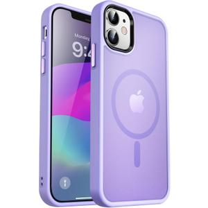 MOCCA Strong Magnetic for iPhone 12 Case/iPhone 12 Pro Case, [Compatible with Magsafe][Mil-Grade Drop Protection] Slim Shockproof Translucent Protective Phone Case for iPhone 12/12 Pro, Light Purple