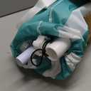 Rhino Valley Beach Cabana, 8 * 8FT Beach Tent UPF50+ Protection, Easy Setup Beach Canopy Wind Resistant with Cup Holder, Compact Beach Shade Foldable Beach Tent Sun Shelter, Green White