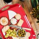 KAQAHIDO Large Melamine Serving Trays for Eating, 17.5 x 12 Serve Platter for Appetizer, Charcuterie, Food, Snack, Cupcakes, Dessert, BPA-Free, Dishwasher Safe Tray, Set of 2, Red