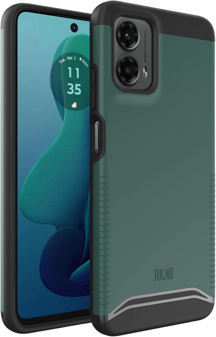 TUDIA Merge Motorola Moto G 5G 2024 Case - Dual Layer, Shockproof, Military Grade, Slim, Non-Slip, Heavy Duty Protective Phone Case - Protector Phone Cover - Hunter Green
