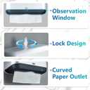 Trifold Hand Towel Dispenser for Bathroom - C Fold Paper Towel Dispenser Wall Mount with No-Hole Adhesive Installation, Compact 200 Sheets Large Capacity for Home, Apartment & RV
