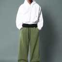 ZAFUL Baggy Sweatpants for Men Drawstring Elastic Waist Heavyweight Harem Joggers Athletic Pants with Pockets for Streetwear (Green)