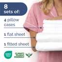 Bulk Case Pack of 8 Sheet Sets - Complete 6 Piece Sheet Sets - Bulk King Bedding - Wholesale Case Pack for Hotels, Spa & Airbnbs - Deep Pocket, Fade & Wrinkle Free - Cooling & Breathable - King, White